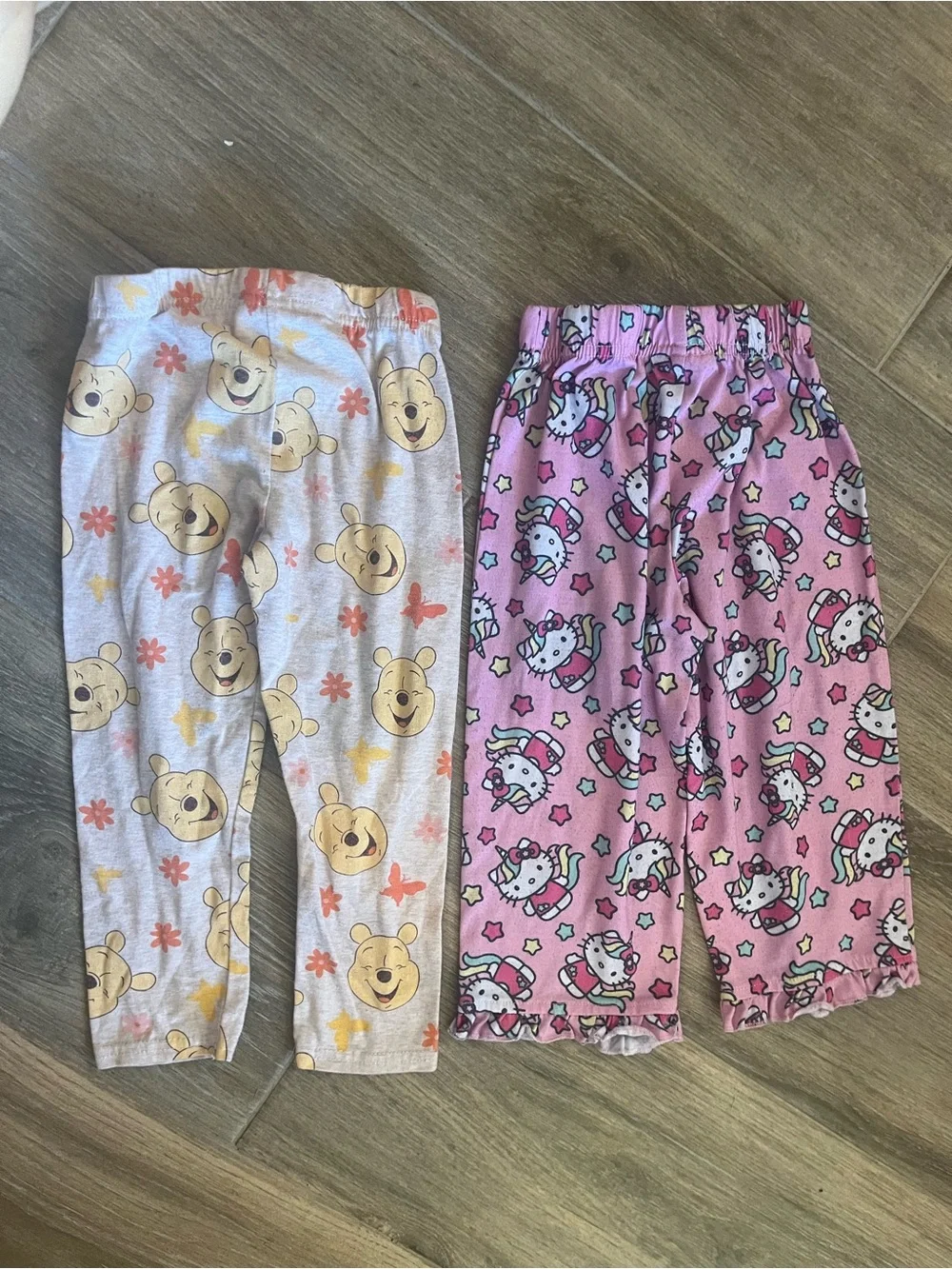 Multiples Girls Pink Unicorn and Gray Winnie the Pooh Pajama Bottoms